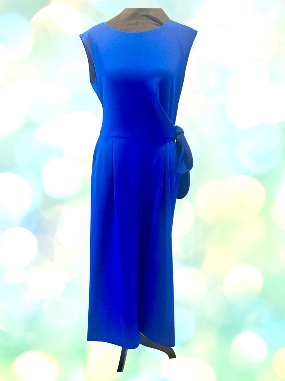 Tahari ASL Side Tie Wide Leg Jumpsuit in cobalt blue Size 6